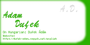 adam dufek business card